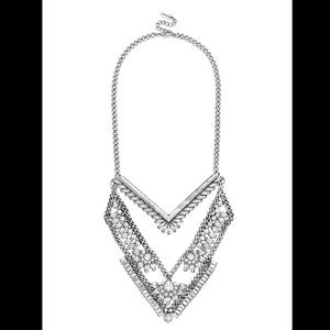 BaubleBar Antiqued Silver Xena Bib Necklace